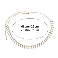 Zilveren Bodychain met Strass Bedeltjes