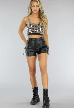 Zilveren Coin Crop Top