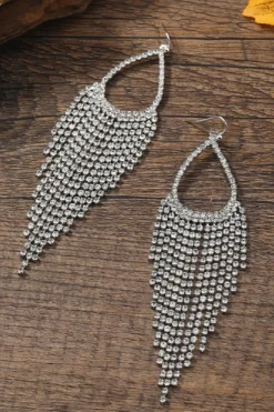 Zilveren Fringe Druppel Oorbellen