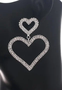 Zilveren Glitter Hartjes Oorbellen