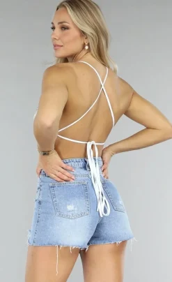 Zilveren Glitter Vlinder Top