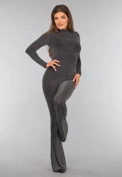 Zilveren Glitter Zigzag Top