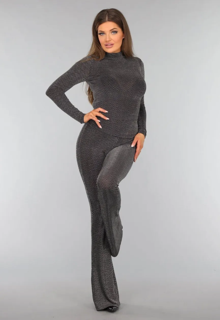 Zilveren Glitter Zigzag Top