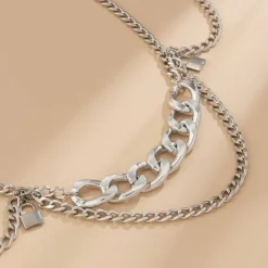 Zilveren Heup Bodychain met Schakelketting