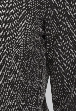 Zilveren Lange Mouwen Blouse met Glitter