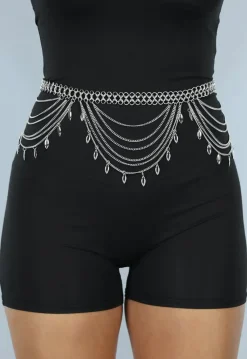 Zilveren Layered Heupriem met Bedeltjes