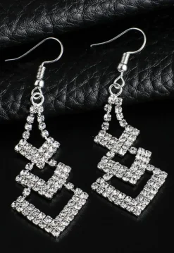 Zilveren Stainless Statement Strass Oorbellen