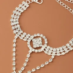 Zilveren Strass Handsieraad met Cutouts
