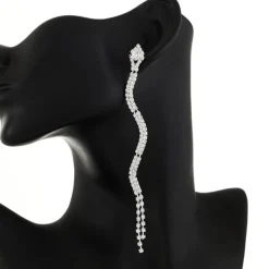 Zilveren Strass Oorbellen met Slangen Model