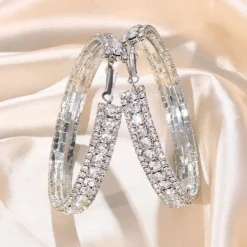 Zilveren Strass Oorbel Ringen