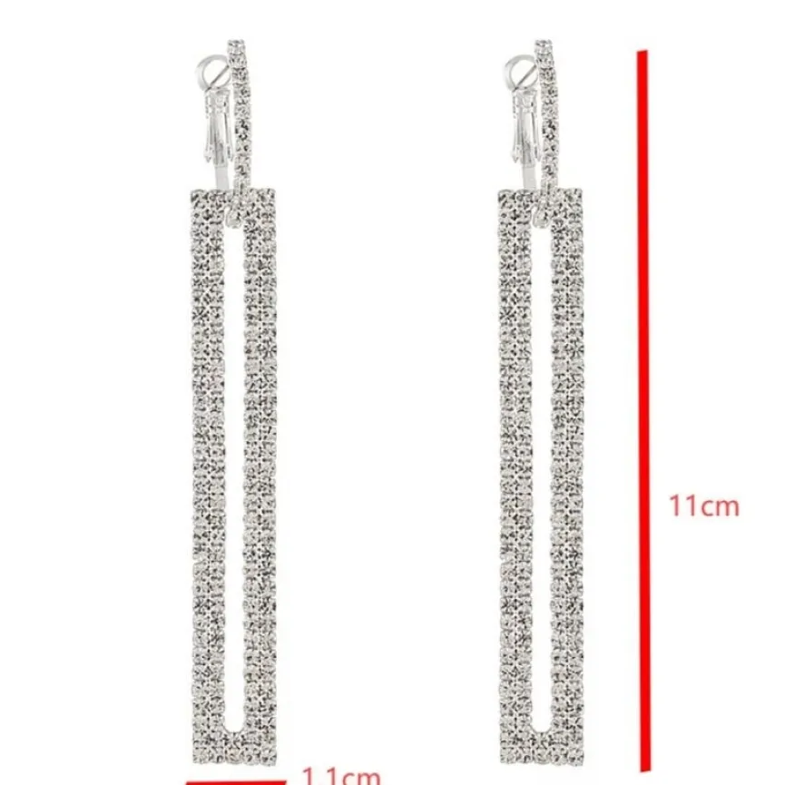 Zilveren Strass Oorhangers