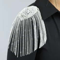 Zilveren Strass Schoudersieraad