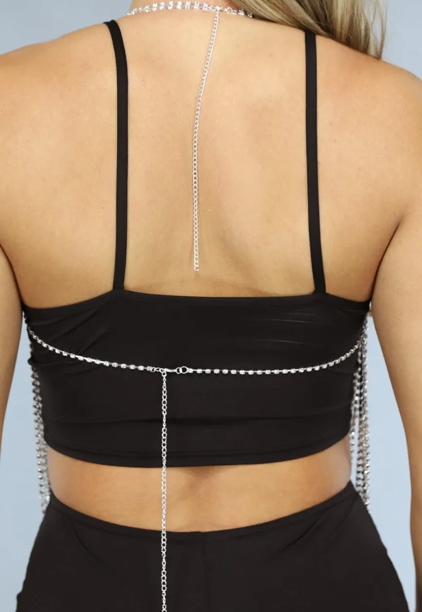 Zilveren Strass Waterval Top
