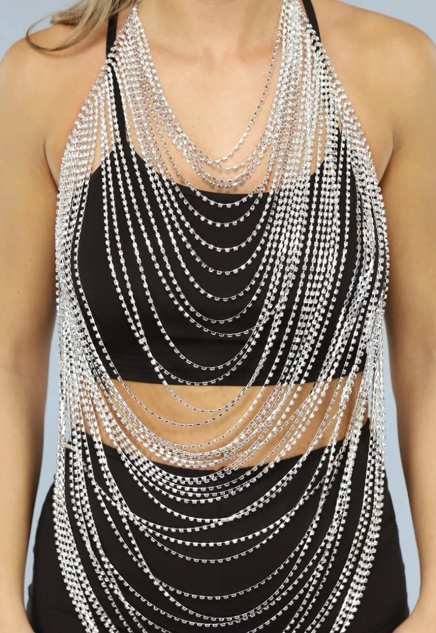 Zilveren Strass Waterval Top