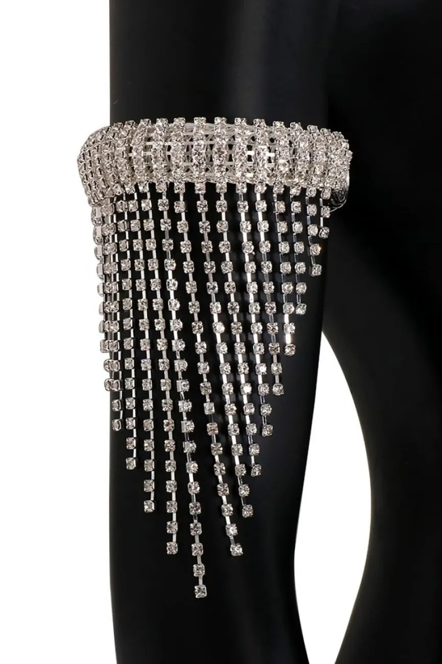 Zilveren Waterval Strass Armsieraad