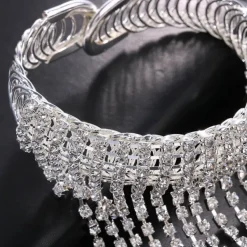 Zilveren Waterval Strass Armsieraad