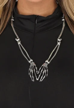 Zilverkleurige Skeletten Ketting