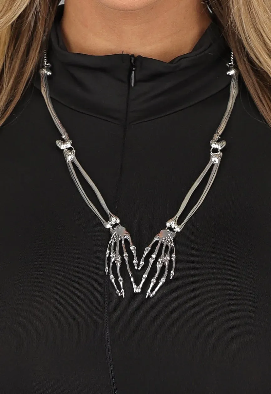 Zilverkleurige Skeletten Ketting