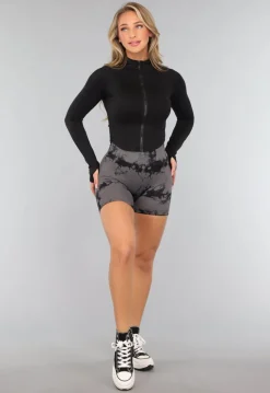Zwart Aansluitend Sportvest met Duimgatenv