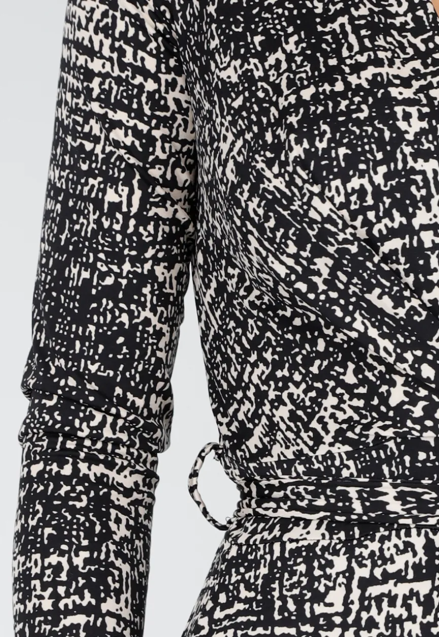 Zwart Beige Jumpsuit met Print en Ceintuur