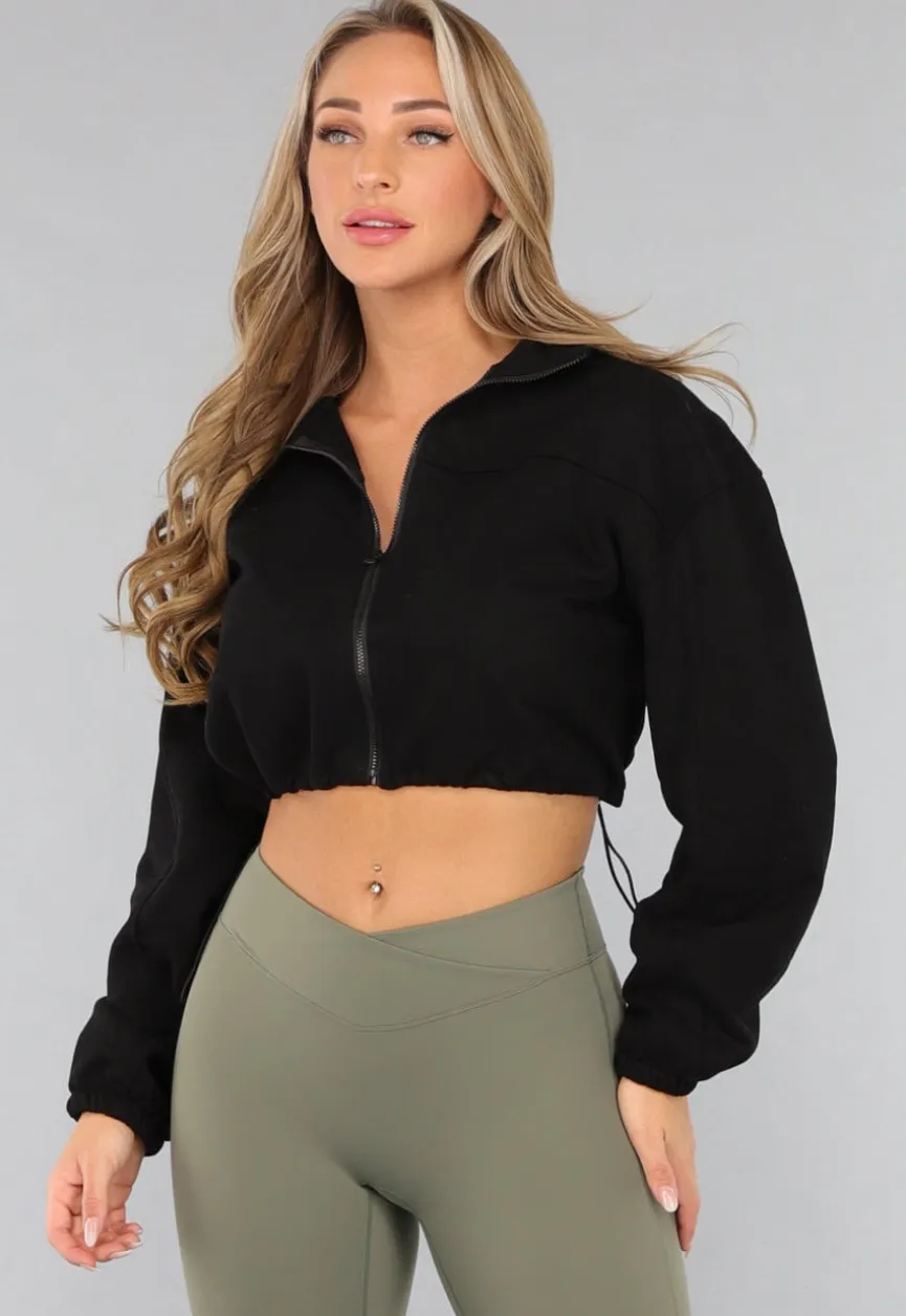 Zwart Cropped Sport Vest