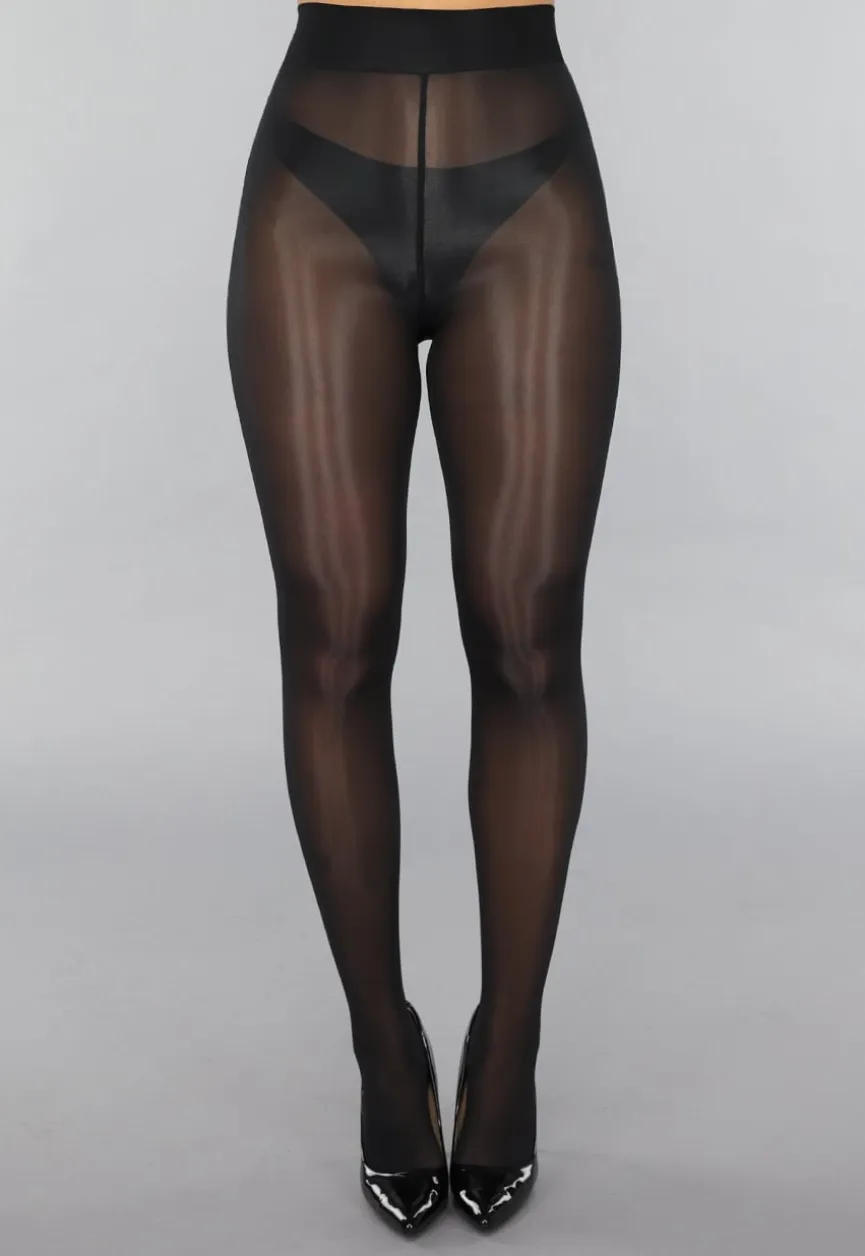 Zwarte Anti-Ladder 30 Denier Panty