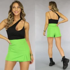 Zwarte Asymmetrische One Shoulder Stretch Top