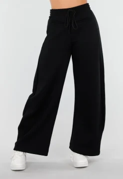 Zwarte Barrel Fleece Joggingbroek met Stretch