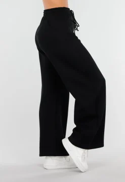 Zwarte Barrel Fleece Joggingbroek met Stretch
