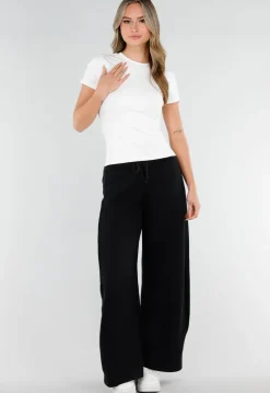 Zwarte Barrel Fleece Joggingbroek met Stretch