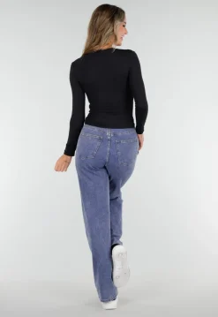 Zwarte Basic Stretch Top met Lange Mouwen
