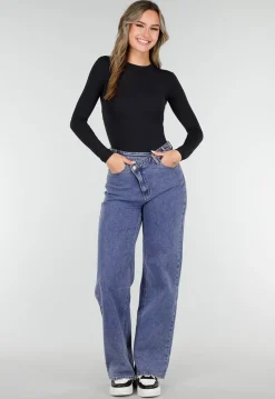 Zwarte Basic Stretch Top met Lange Mouwen