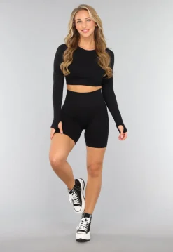 Zwarte Biker Short met Scrunch