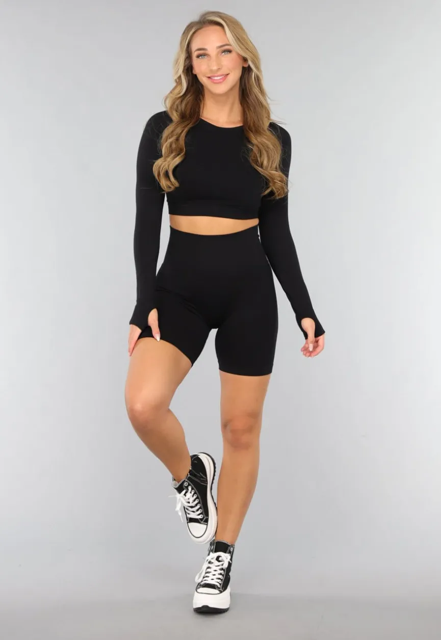 Zwarte Biker Short met Scrunch