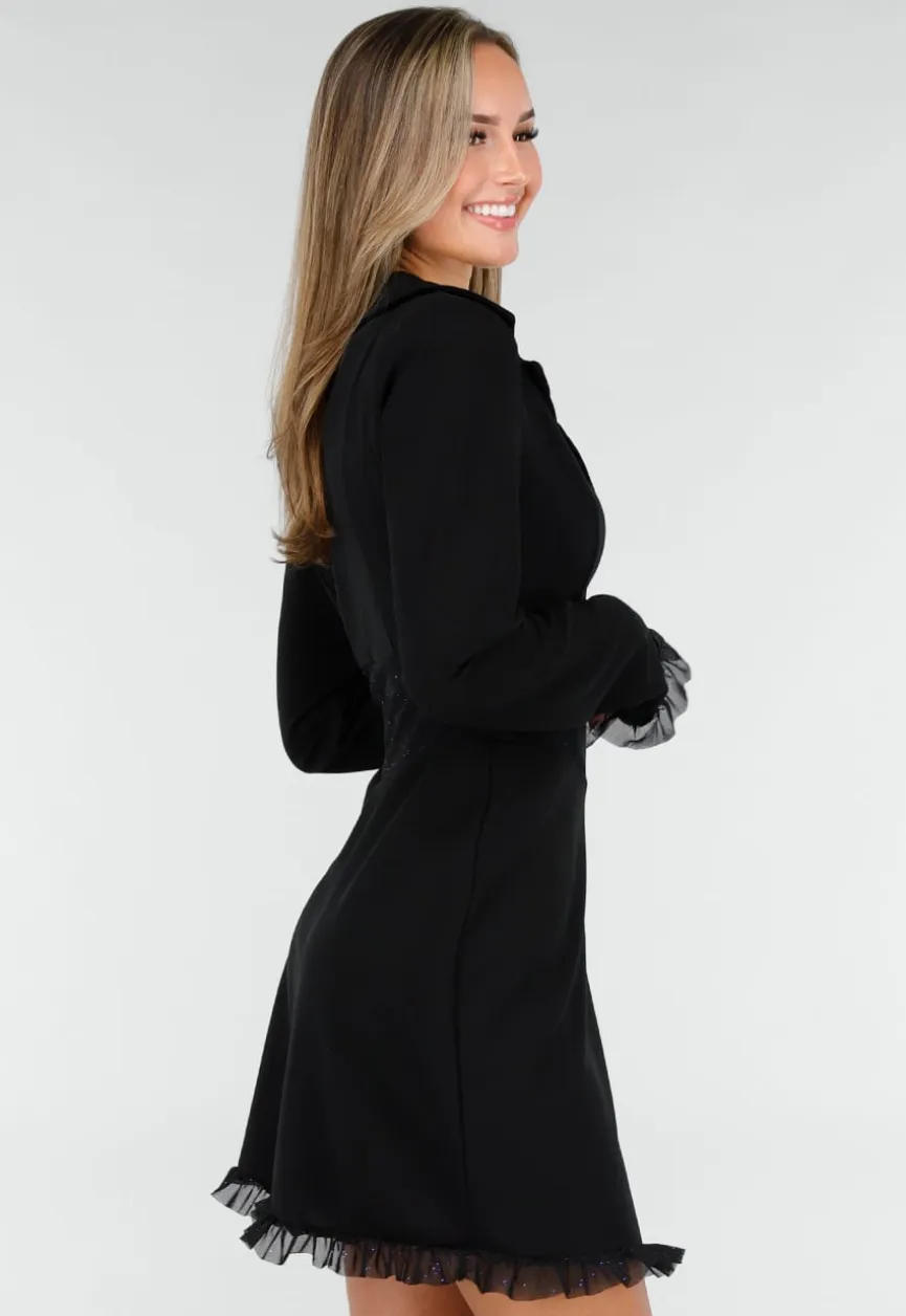 Zwarte Blazerjurk met Korsetlook en Stretch
