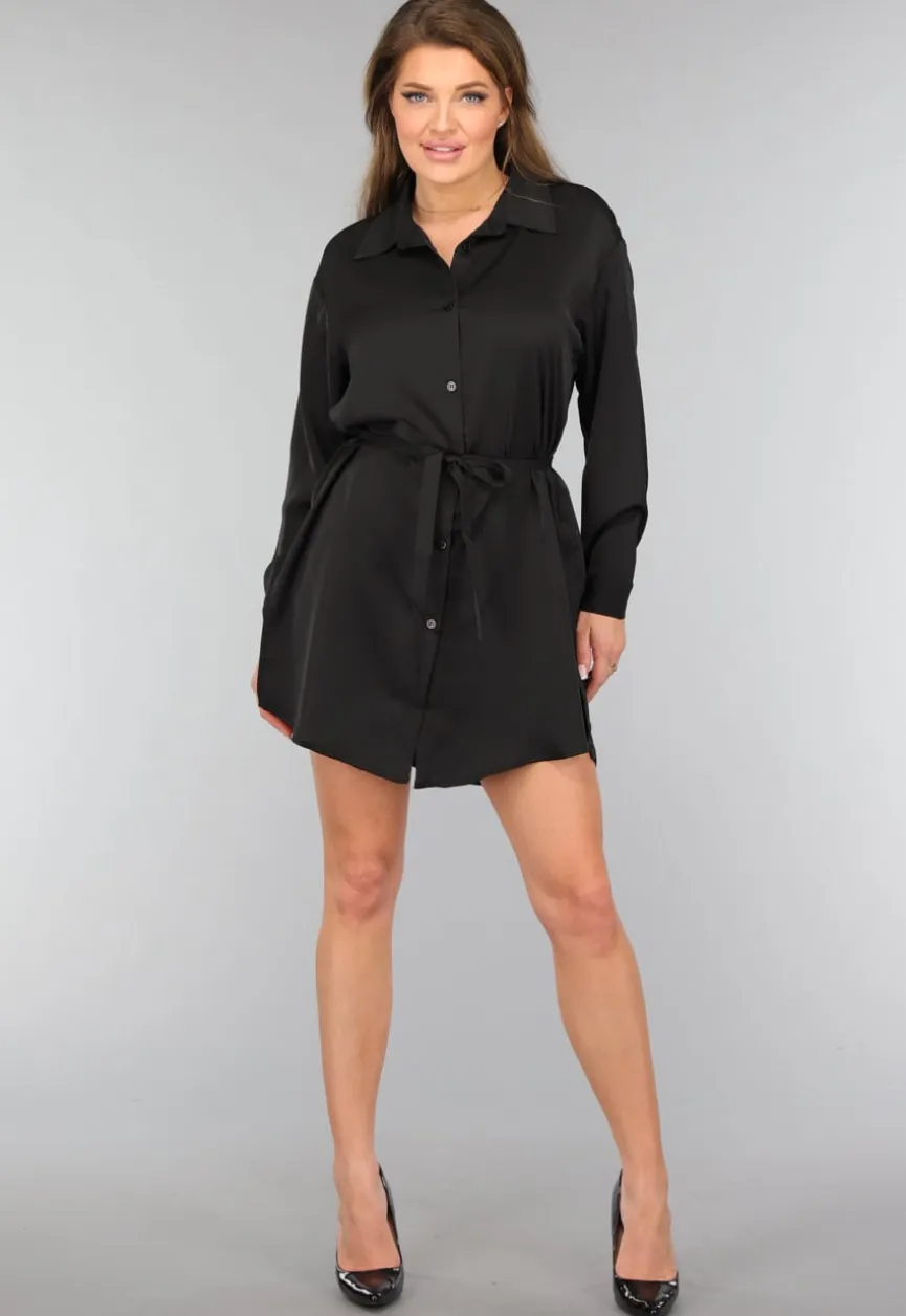Zwarte Blouse Jurk met Broekje