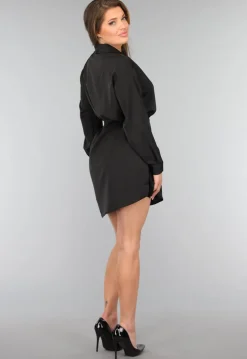 Zwarte Blouse Jurk met Broekje