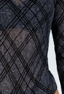 Zwarte Body met Mesh Print