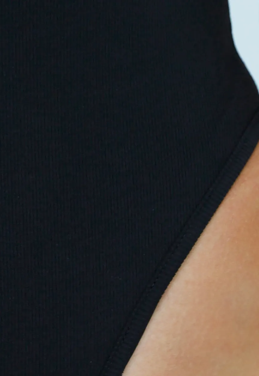 Zwarte Bodysuit met Spaghetti Bandjes en Pads