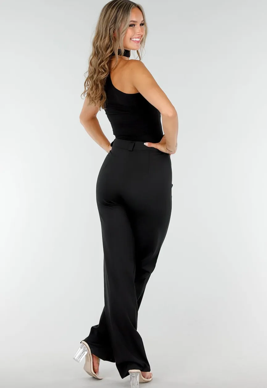 Zwarte Bodysuit met Vaste Choker