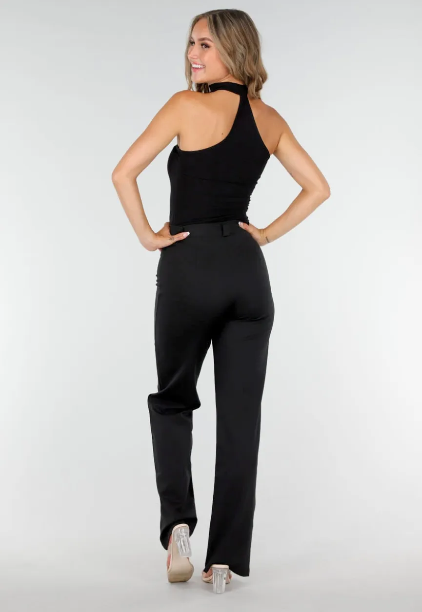Zwarte Bodysuit met Vaste Choker
