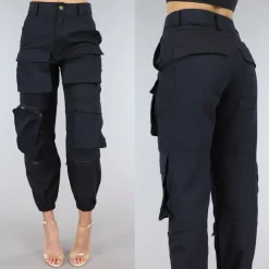 Zwarte Cargo Broek met Zakken