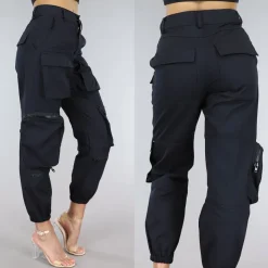 Zwarte Cargo Broek met Zakken