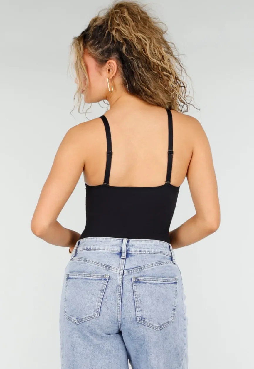 Zwarte Corrigerende Stringbody