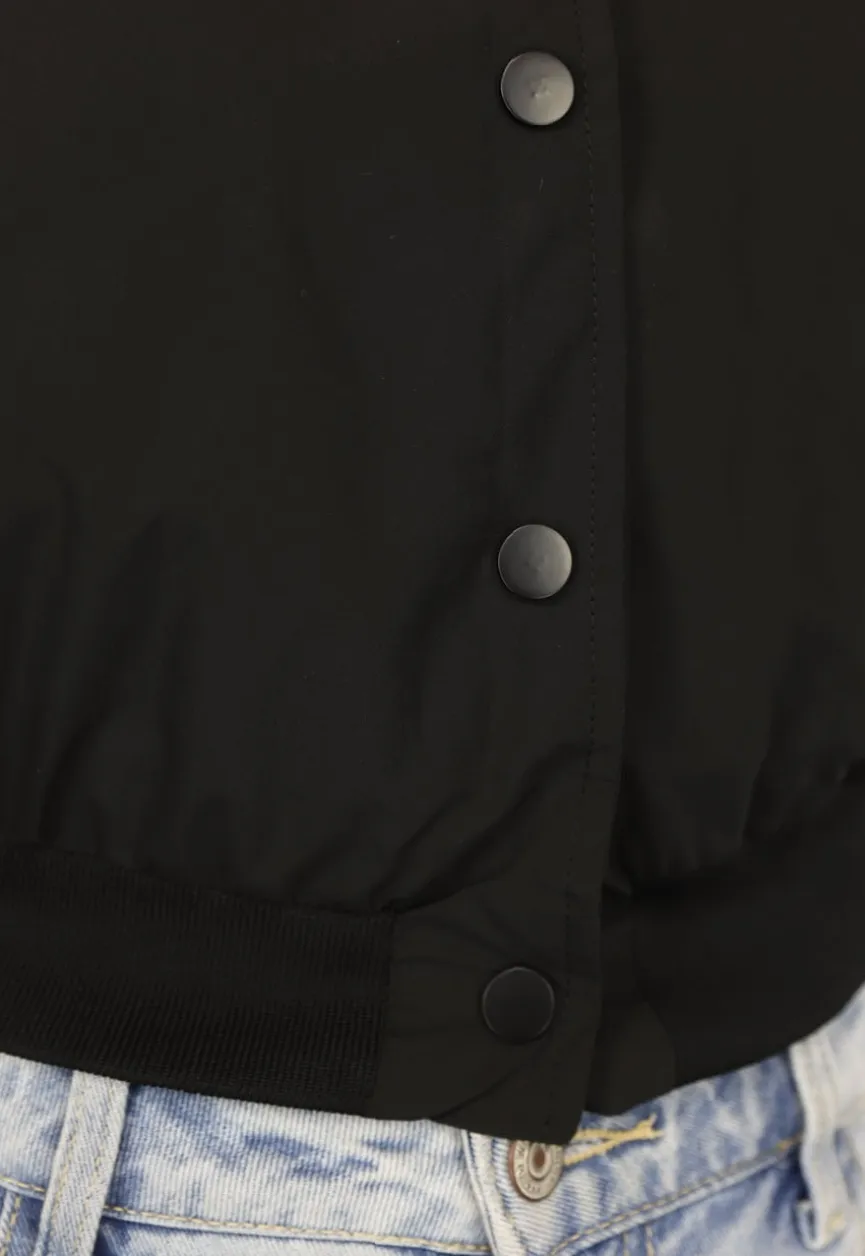 Zwarte Cropped Bomber Jacket