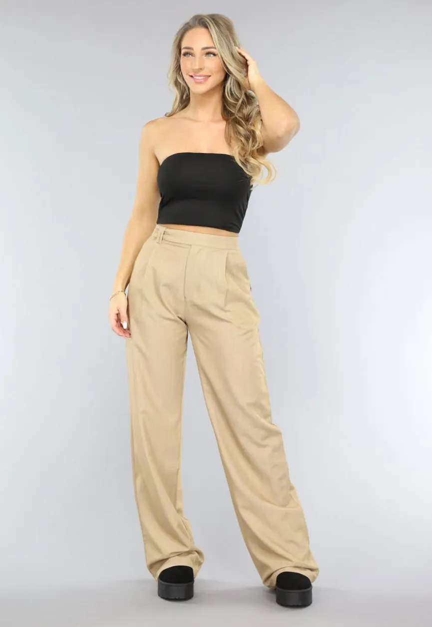 Zwarte Elastische Bandeau Top met Anti-Slip