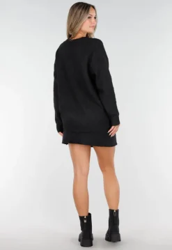 Zwarte Enkellaarsjes met Chunky Zool en Ritsdetail