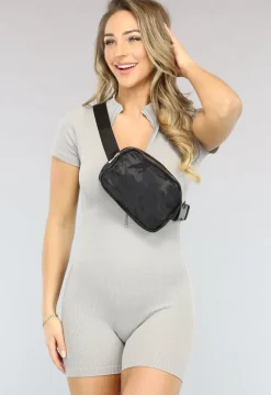Zwarte Fanny Pack met Camouflage Print