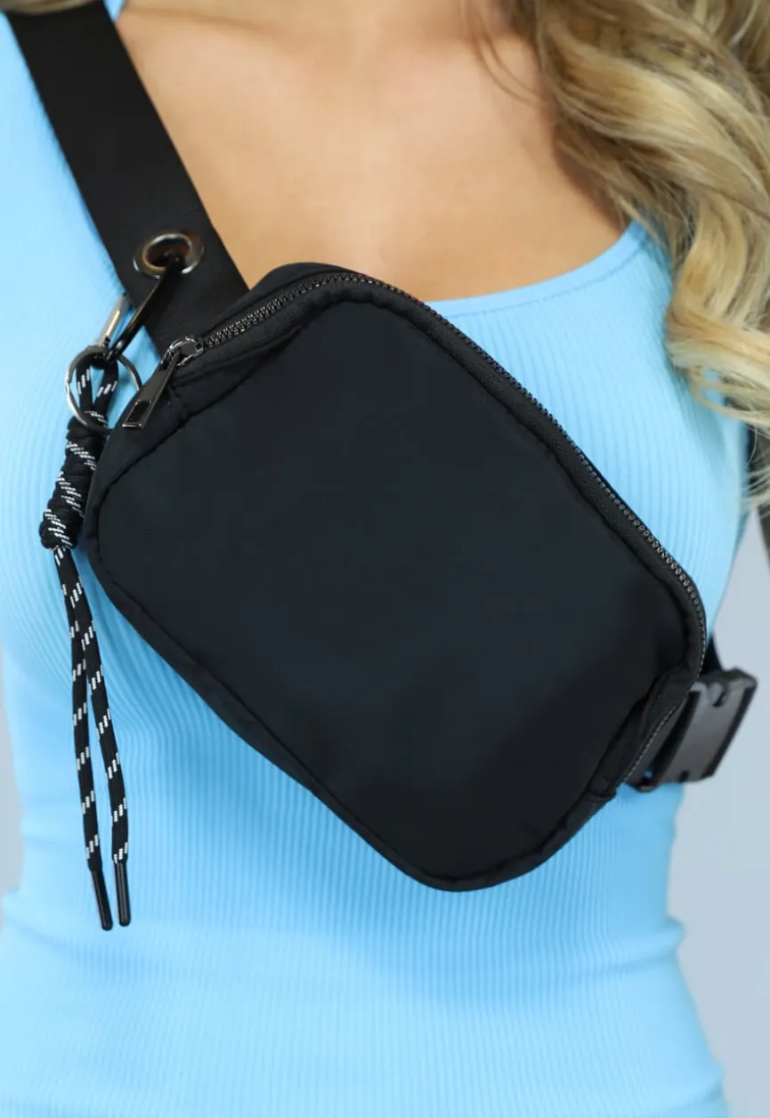 Zwarte Fanny Pack met Karabijnhaak