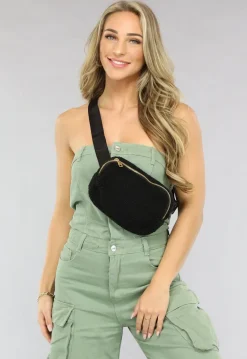 Zwarte Fluffy Crossbody Tas